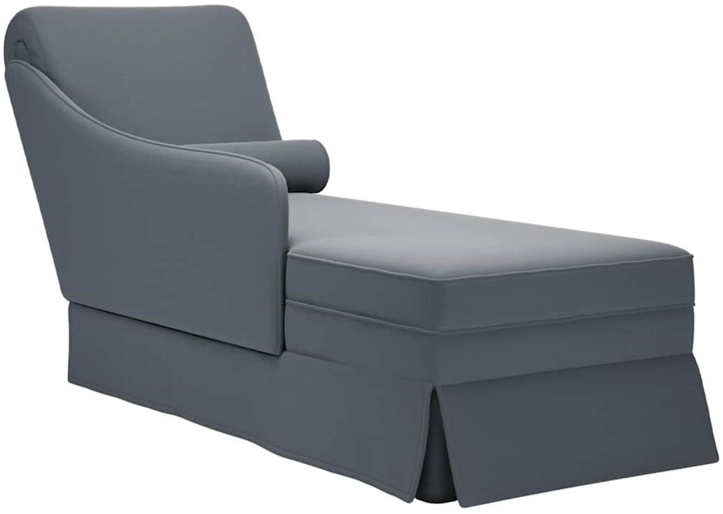 vidaXL Chaiselongue mit Nackenrolle Rechter Armlehne Dunkelgrau Samt 4009783 Bild 1