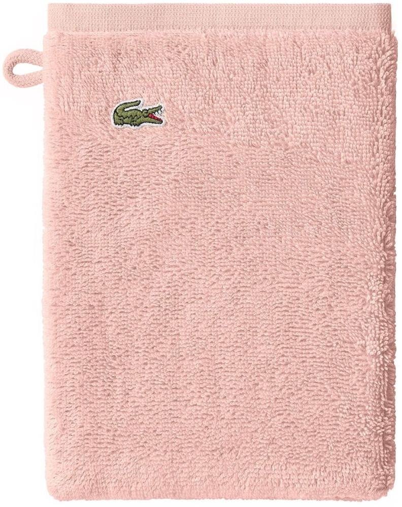 LACOSTE Waschhandschuh - LLECROCO, Waschlappen, Bio-Baumwolle Rosa 15x21 cm Bild 1