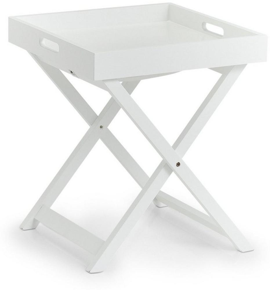 HTI-Living Beistelltisch Beistelltisch weiß, MDF mit Tablett (Stück, 1-St, 1 Beistelltisch ohne Dekoration), Tabletttisch zusammenklappbar Bild 1
