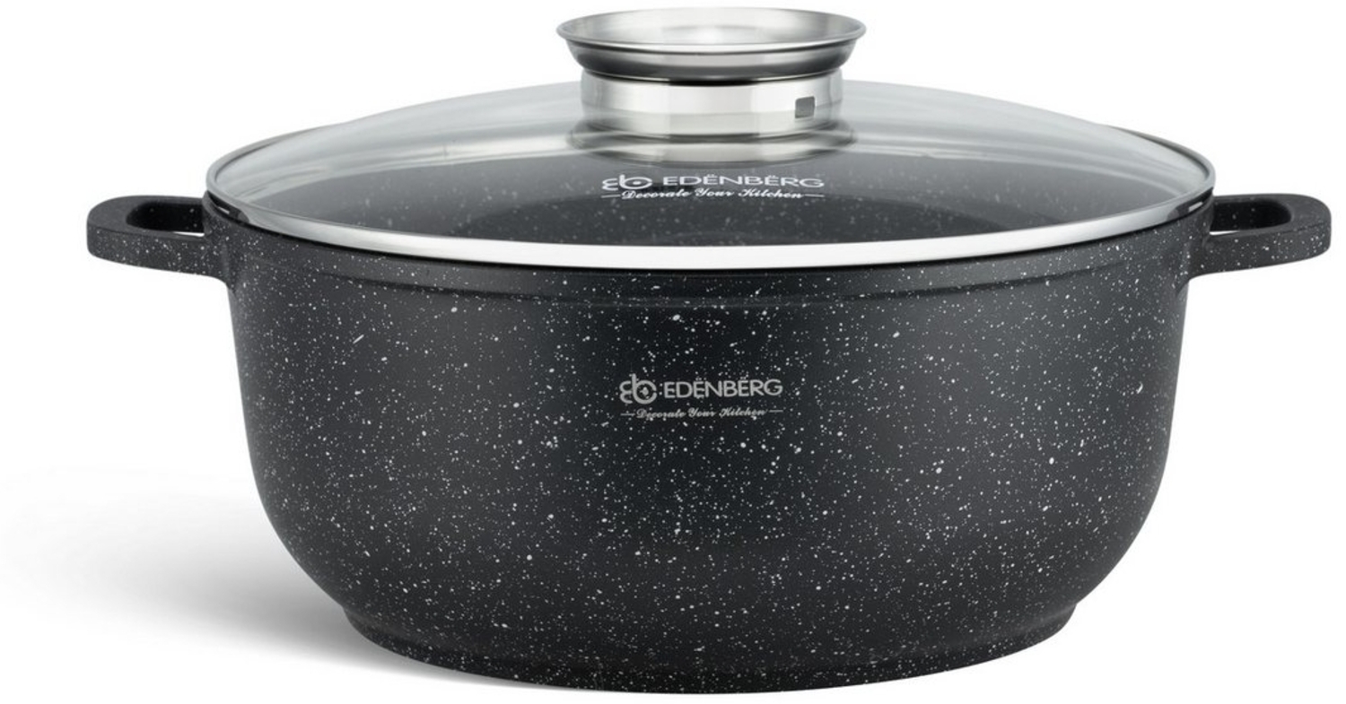 Edenberg Kochtopf Topf 6.8L Suppentopf Kompotttopf Spargeltopf Steinbeschichtung, Aluminiumguss, Keramik (Sehr hochwertig, 2-tlg, Eine ideale Geschenkidee) Bild 1