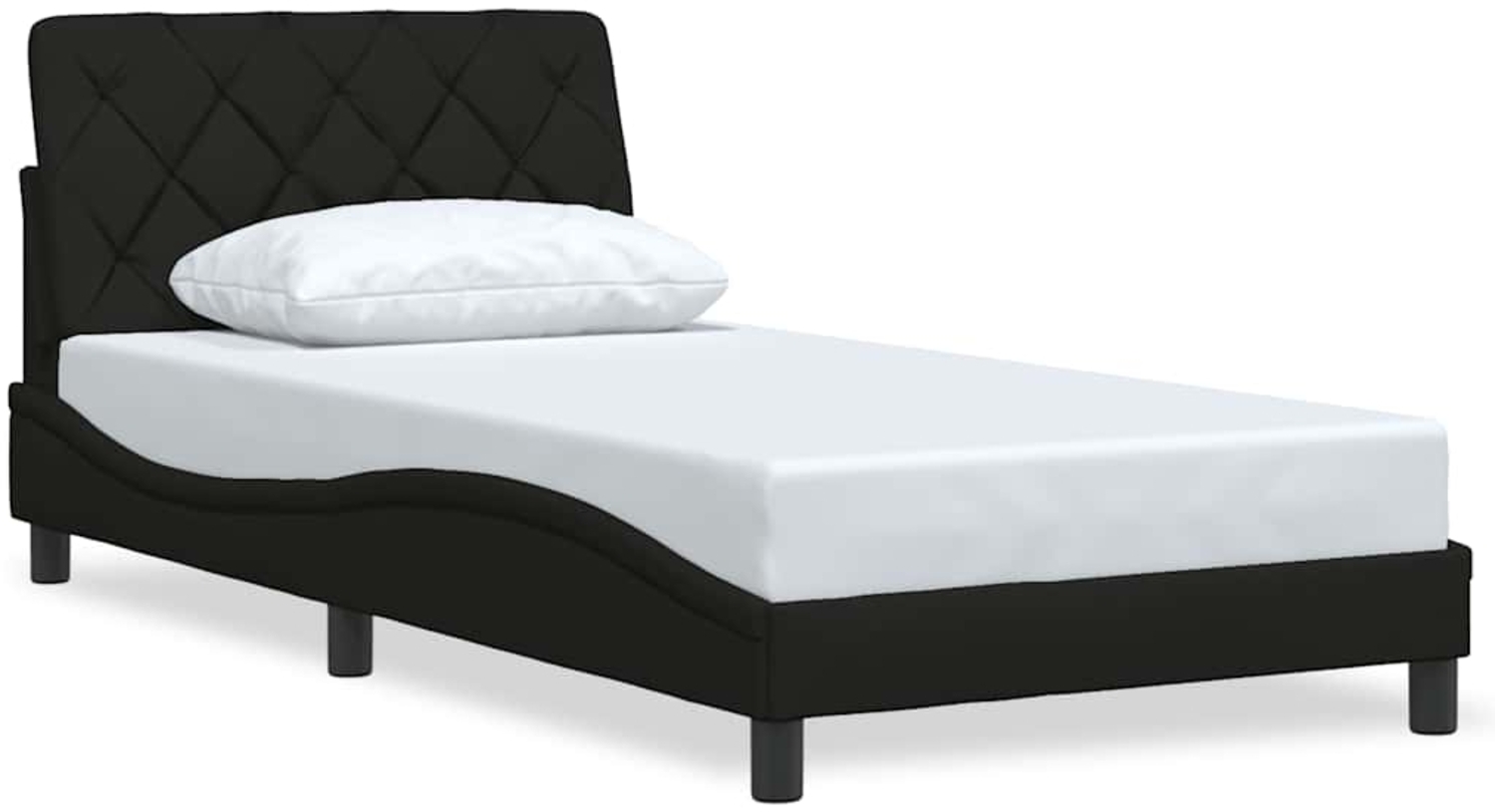 vidaXL Bettgestell ohne Matratze Schwarz 100x200 cm Stoff 3310582 Bild 1