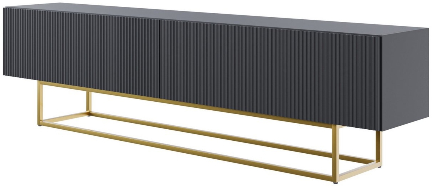 Selsey TV-Schrank VELDIO TV-Schrank mit gefrästen, grifflosen Fronten, goldenen Beinen, 175 cm Bild 1