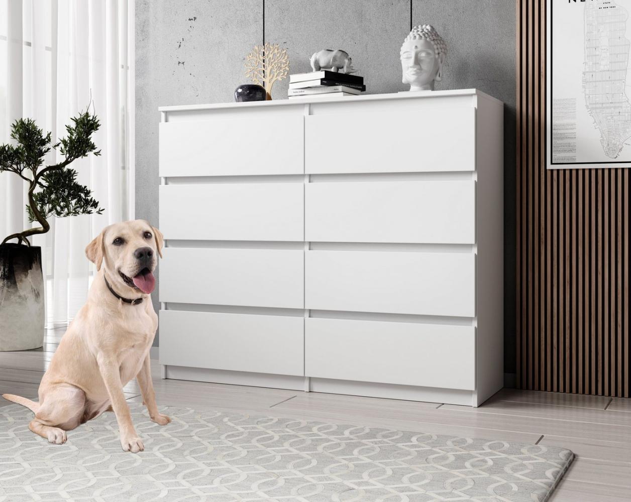 Furnix Kommode Francessa Sideboard mit 8 Schubladen 120 cm für Schlafzimmer Auswahl, BxHxT: 119,8 x 98,5 x 37 cm, pflegeleichte Oberflächen Bild 1