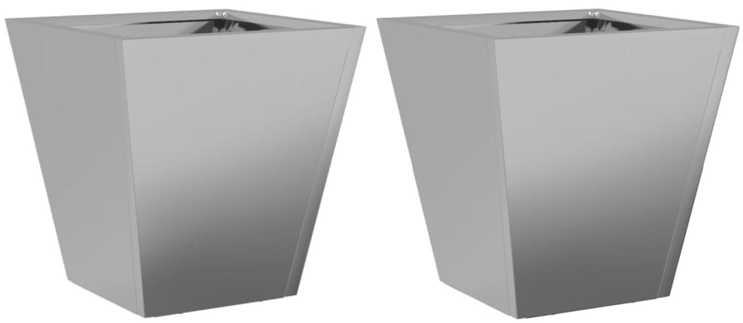 vidaXL Pflanzkübel 2 Stk. 30x30x30 cm Verzinkter Stahl 851049 Bild 1