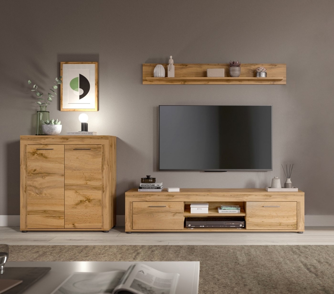 INOSIGN Wohnzimmer-Set Aosta, Breite 255cm, bestehend aus Highboard, Lowboard, Wandboard, (3-St), Wohnwand, Kombination, Anbauwand, Möbel Set, Schrankwand, Möbel Kombi Bild 1