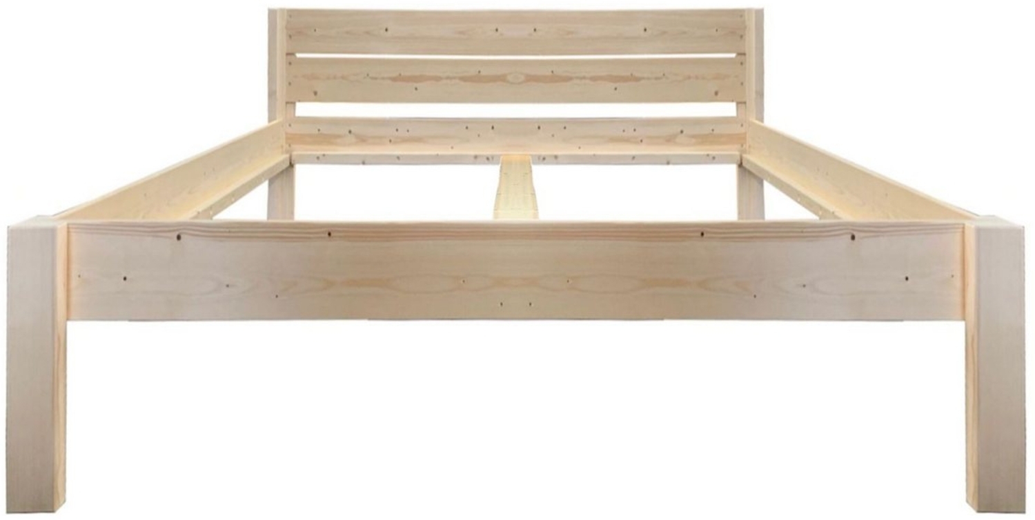 LIEGEWERK Massivholzbett Bett Designbett mit Kopfteil Massivholz Holzbett Bettgestell Holz, Bett Bild 1