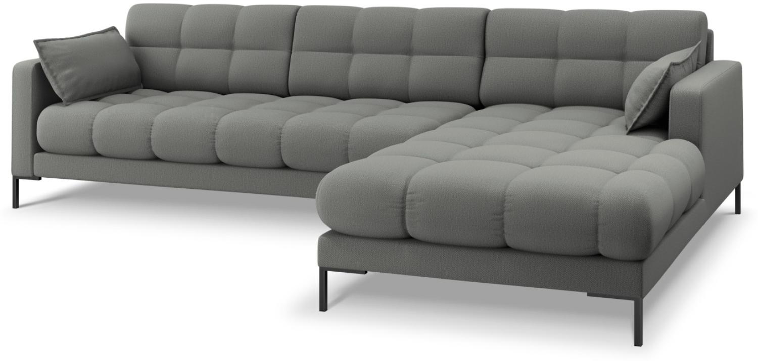 Micadoni 5-Sitzer Ecke rechts Sofa Mamaia | Bezug Grey | Beinfarbe Black Metal Bild 1