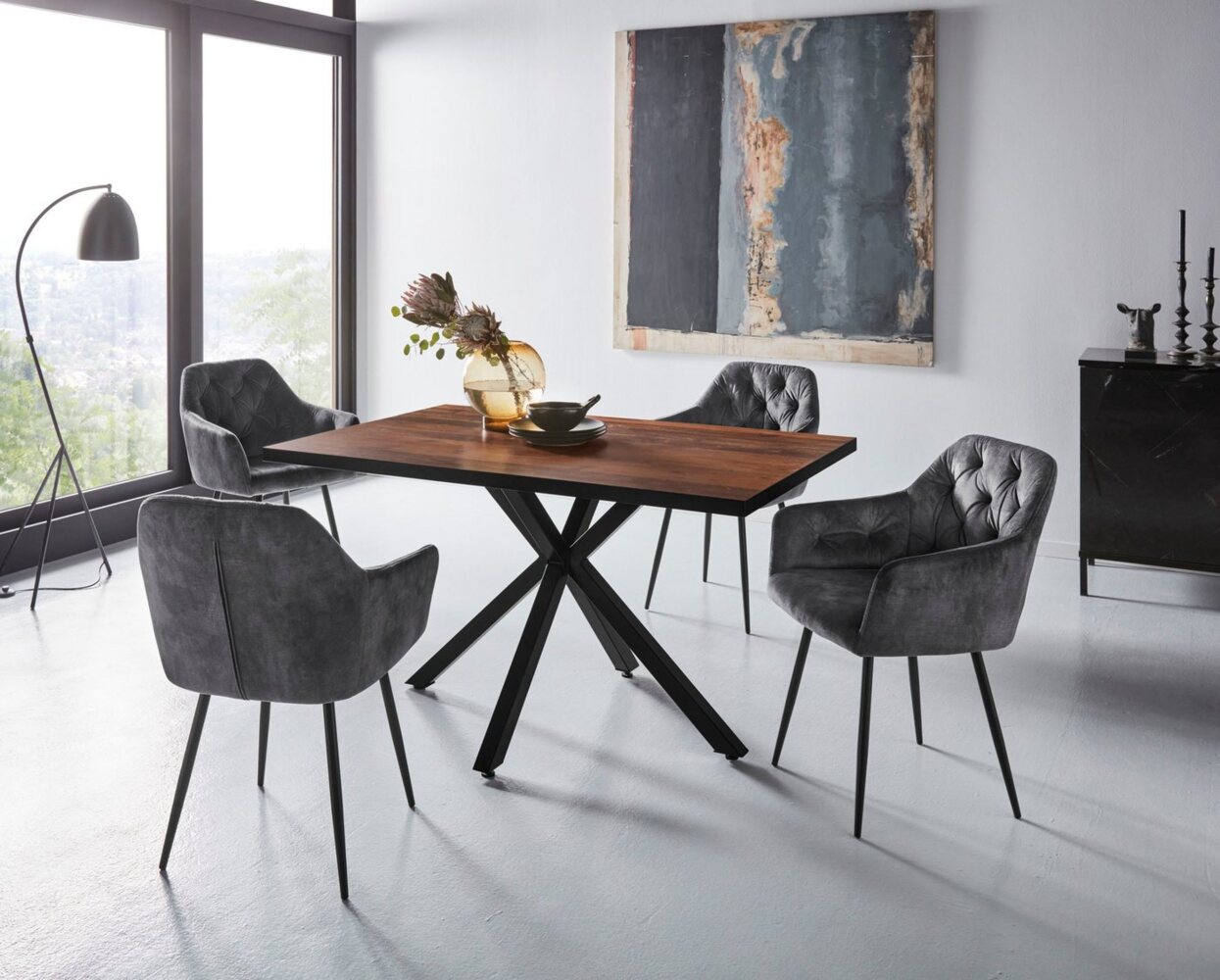 HELA Essgruppe CLEO Tischgruppe Bestseller, (Set, 5-tlg, 1 Tisch / 4 Stühle), Schalenstühle Tisch Wohnzimmer Esszimmer Bild 1