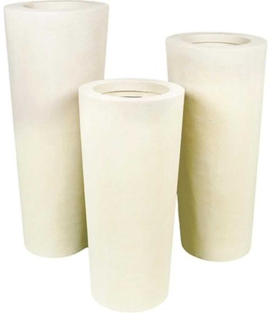 Polystone Conical Outdoor Bodenvase Ø 43 cm, Höhe 80 cm creme Bild 1