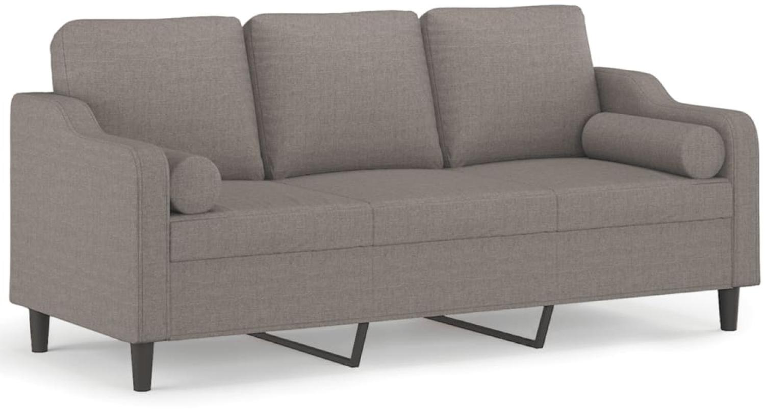 vidaXL 3-Sitzer-Sofa mit Zierkissen Taupe 180 cm Stoff 3200860 Bild 1