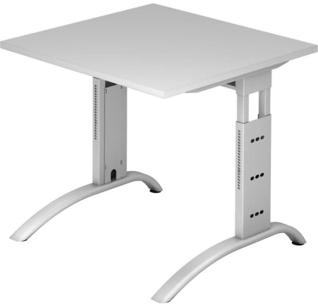 Schreibtisch FS08 C-Fuß 80x80cm Grau Gestellfarbe: Silber Bild 1