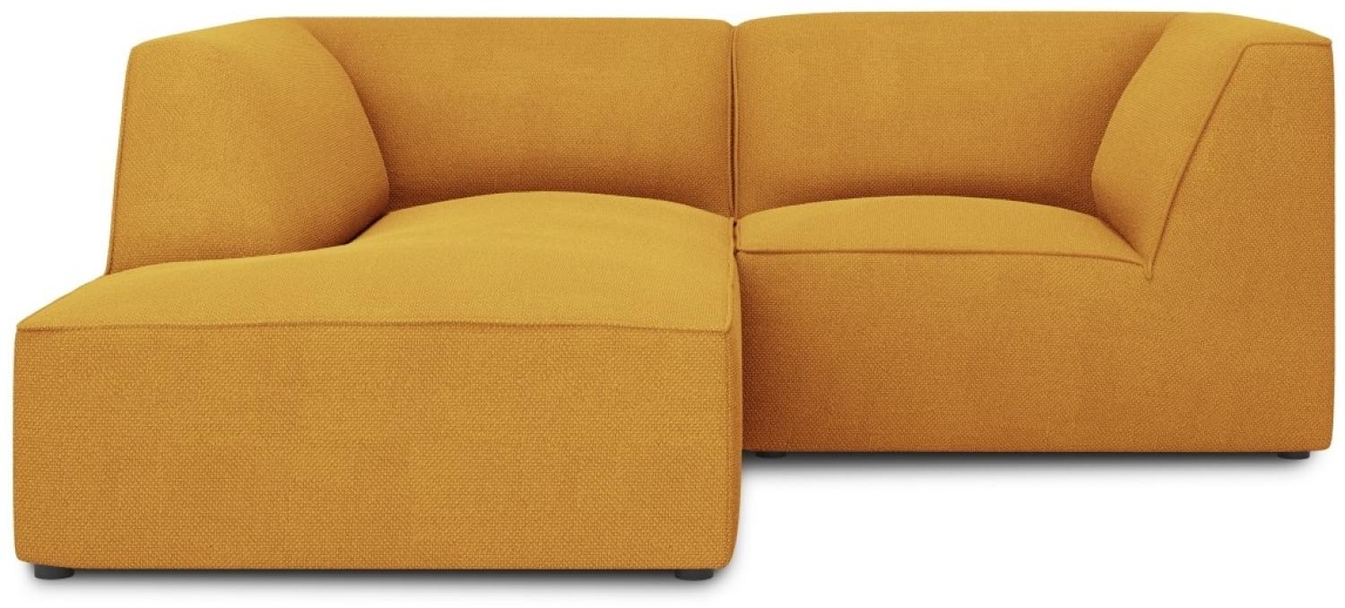 Micadoni 3-Sitzer Modular Ecke links Sofa Ruby | Bezug Yellow | Beinfarbe Black Plastic Bild 1