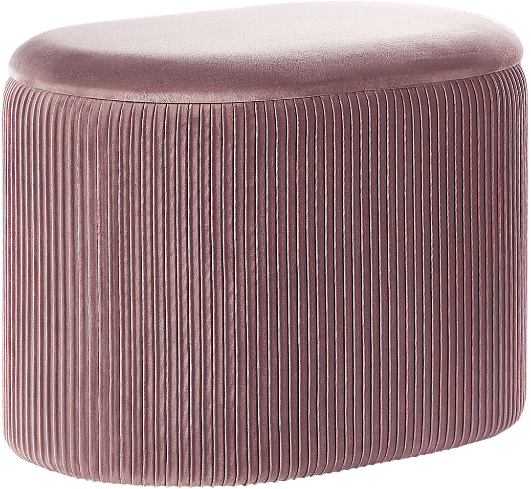 Pouf RICHLAND Rosa Samtstoff 55 cm 35 cm Bild 1