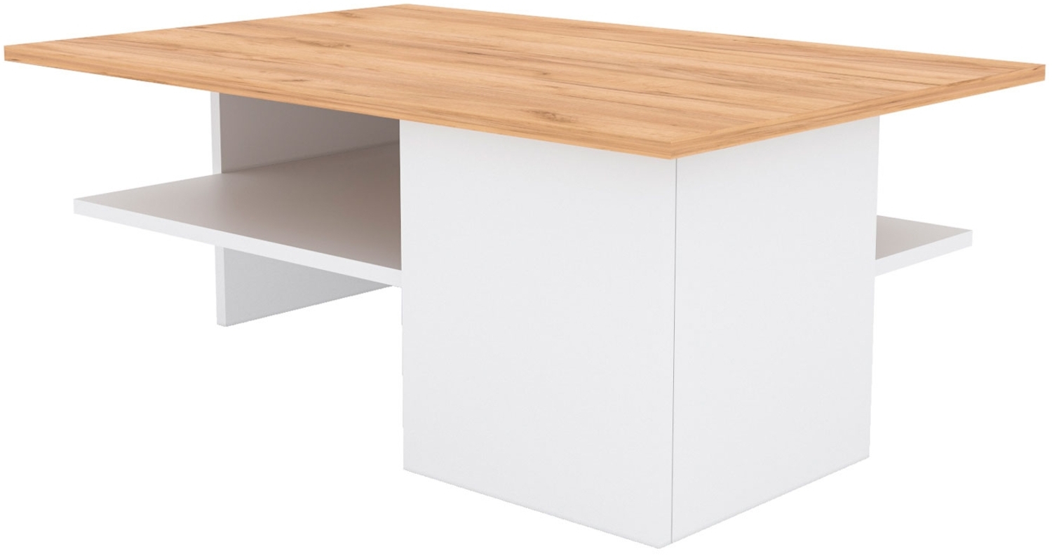 Wohnzimmertisch Couchtisch Holz Weiß Eiche Sofatisch Holztisch Natur Beistelltisch Modern Bild 1