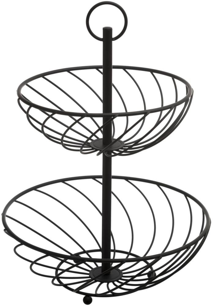 Obstkorb Etagere, 2 Ebenen, Metall, H. 30 cm Bild 1