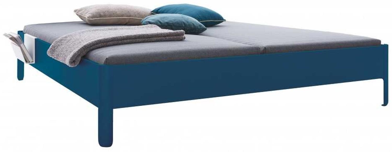 NAIT Doppelbett farbig lackiert Kapitänsblau 180 x 210cm Ohne Kopfteil Bild 1