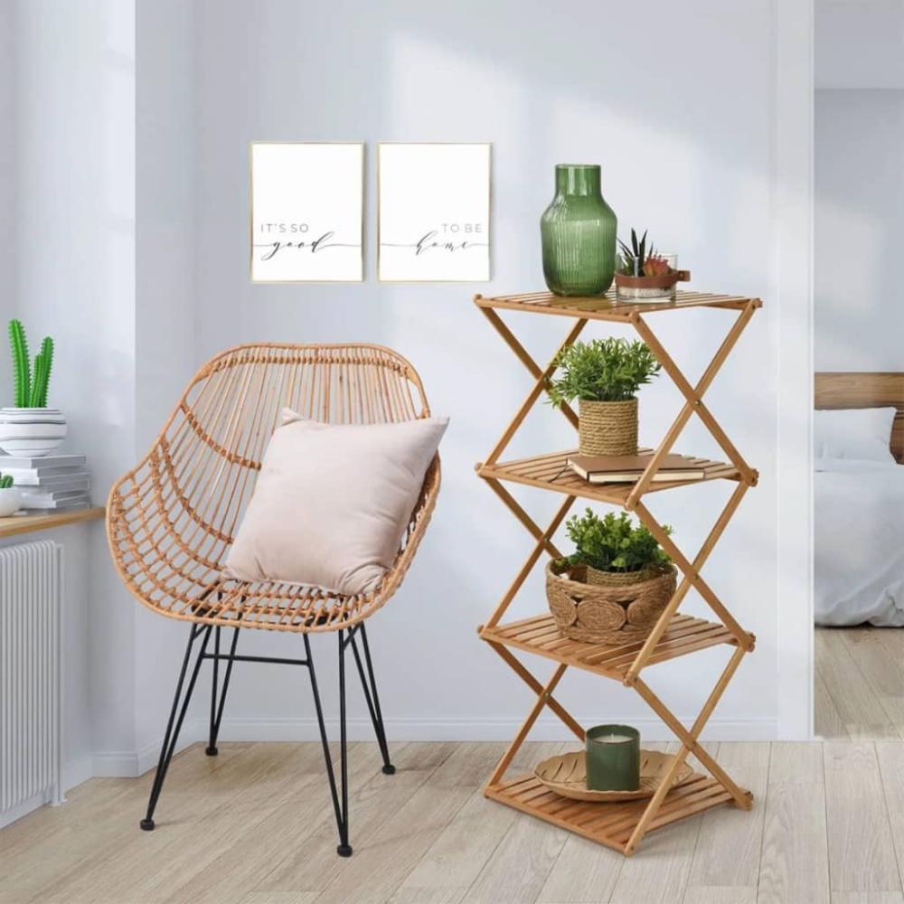 Home&Styling Klappregal mit 4 Böden Bambus Bild 1