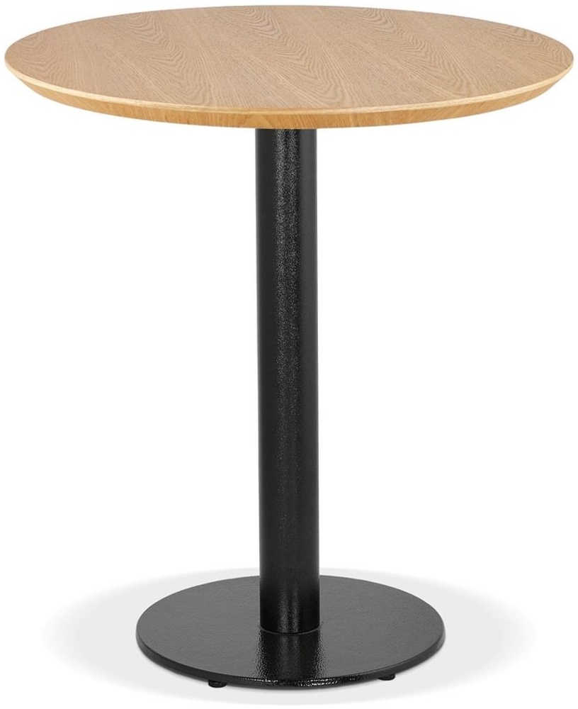 Kadima Design Esstisch, Rund, Ø 60 cm, Naturholz, Gusseisen, 75 cm Höhe. Beige-Schwarz Bild 1