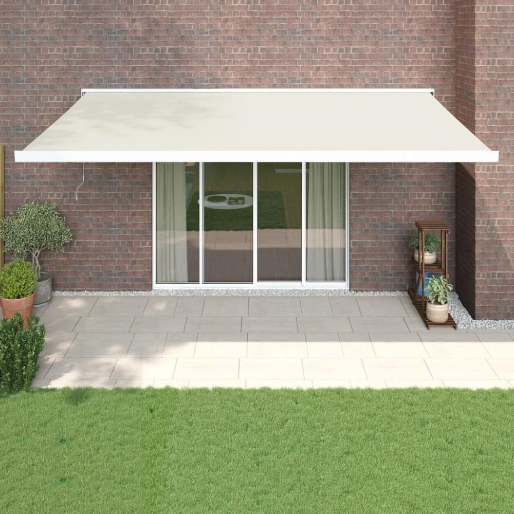 vidaXL Markise Einziehbar Creme 5x3 m Stoff und Aluminium 3154530 Bild 1