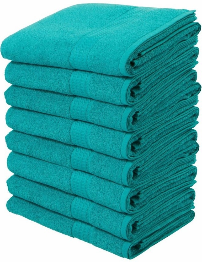 my home Handtücher Juna, als Set und Serie erhältlich, 8 Handtücher, 50x100cm, Walkfrottier (8-St), 8-tlg. Handtuch-Set, 100% Baumwolle, mit Bordüre, Uni-Farben, weich Bild 1