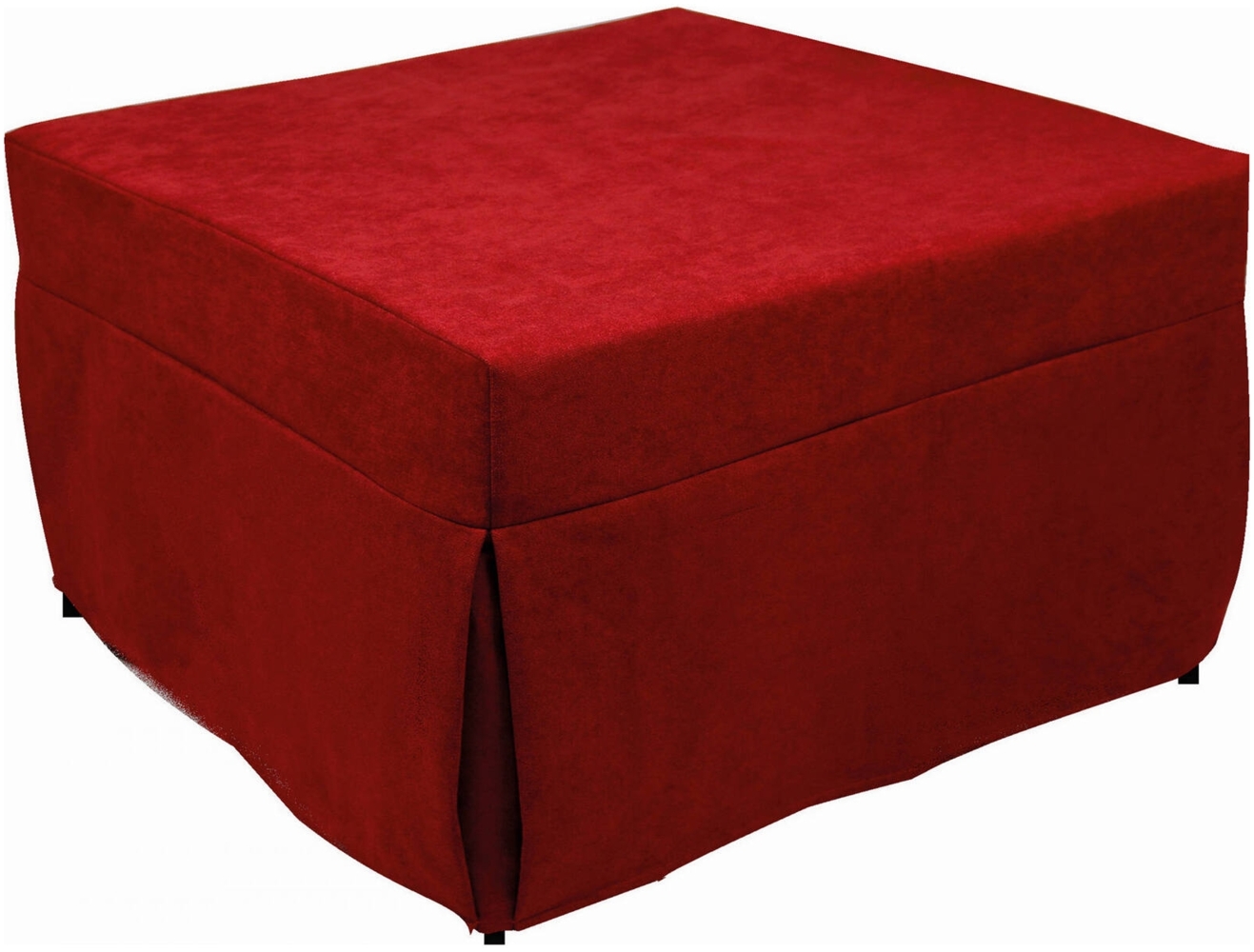 Dmora Pouf Arno, Mehrzwecksessel, Sitzsack, Hockerhocker, Made in Italy, 78x78 h45 cm, Rot Bild 1