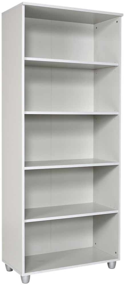 Furni24 Aktenschrank mit Fächern – Holzschrank fürs Büro und Homeoffice, mit 4 verstellbaren Regalbrettern, Ordnerregal Bücherschrank – Grau, 190 x 80 x 40 cm Bild 1