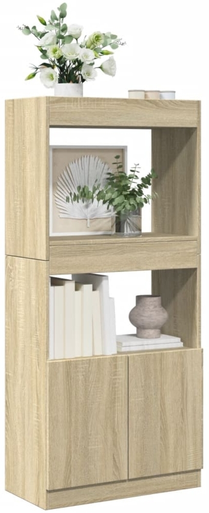 vidaXL Highboard Sonoma-Eiche 63x33x140 cm Holzwerkstoff 855108 Bild 1