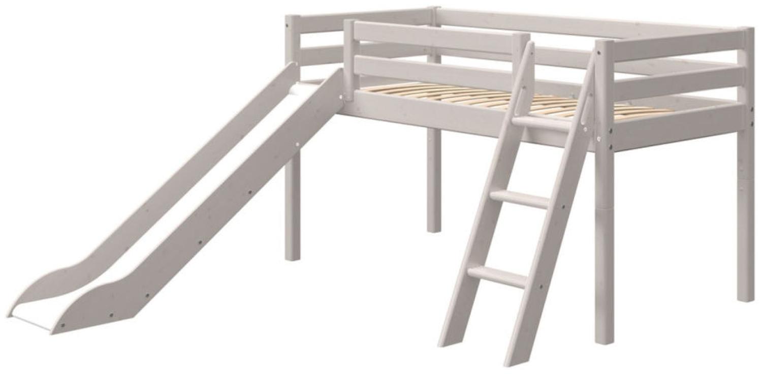 Flexa Classic Halbhochbett mit Rutsche 90x190 cm Grau Bild 1