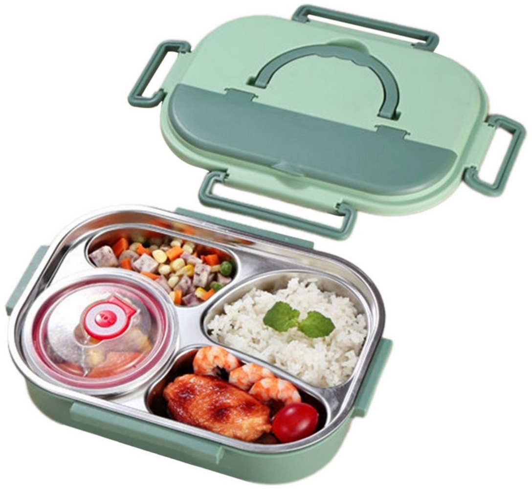 NATICY Lunchbox Lunchbox mit Suppenschüssel Edelstahl-Bento-Box mit Vier Fächern 1,3 L, (1-tlg) Bild 1