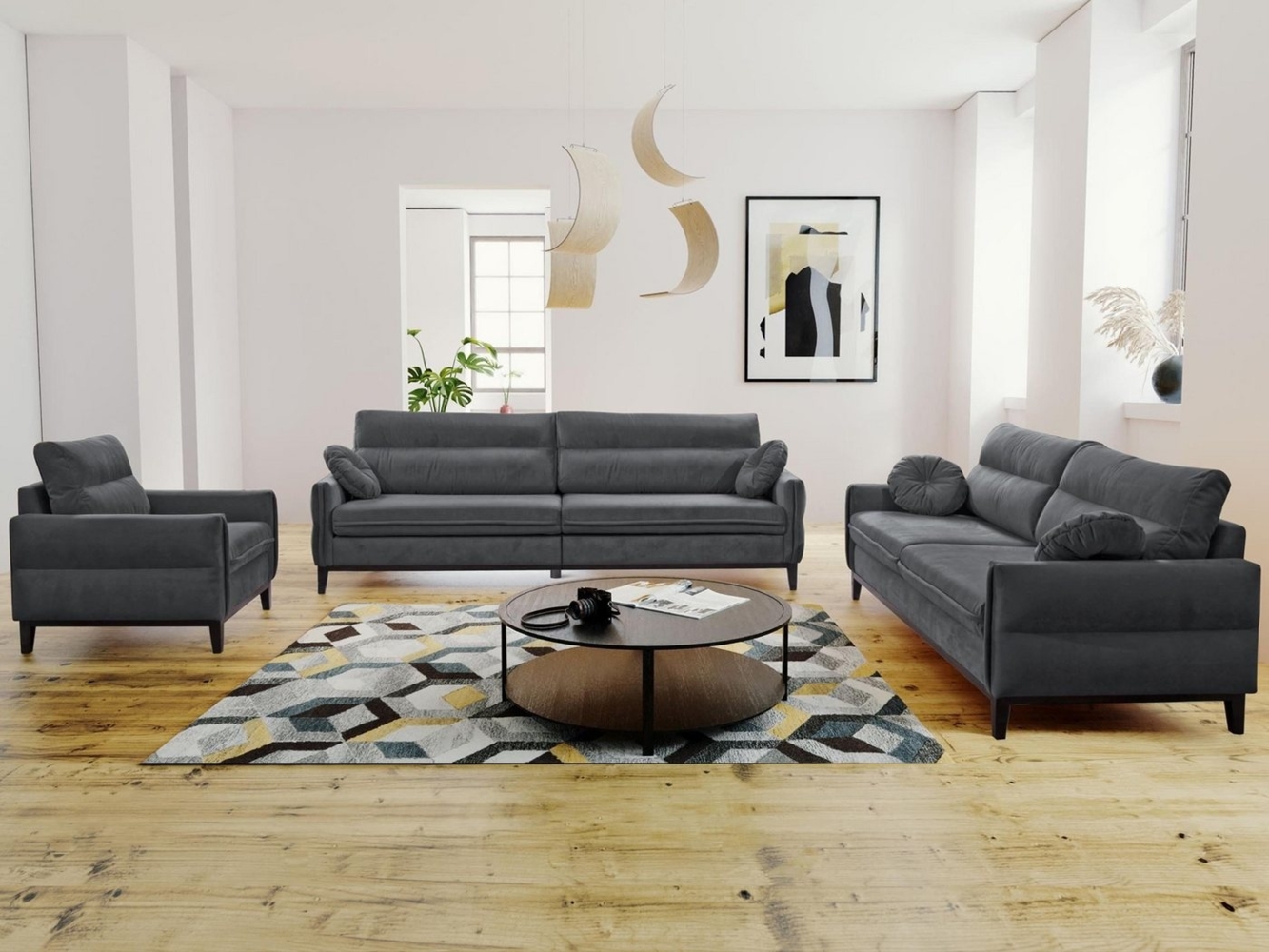 Beautysofa Polstergarnitur Belweder, (Couchgarnitur 321 Möbelset), Sofa 3-Sizter 2-Sizter Sessel Polstergarnitur Bild 1