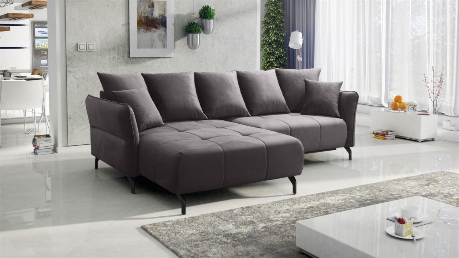 Ecksofa Schlafsofa Sofa SADIE Stoff Element Grafit Ottomane Links Bild 1