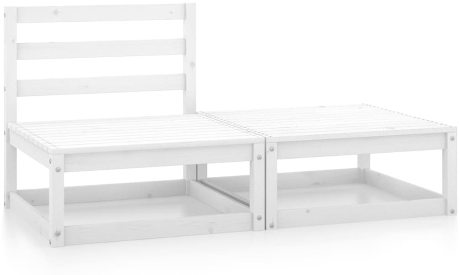 vidaXL 2-tlg. Garten-Lounge-Set Weiß Kiefer Massivholz 805696 Bild 1