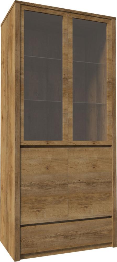 Vitrinenschrank Montana Glasvitrine 90cm eiche lefkas grifflos Bild 1