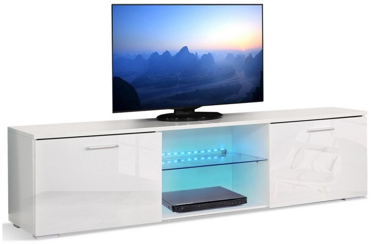 Mondeer Lowboard TV-Schrank, LED-TV-Ständer mit 16-Farben-LED-RGB-Leuchten Bild 1