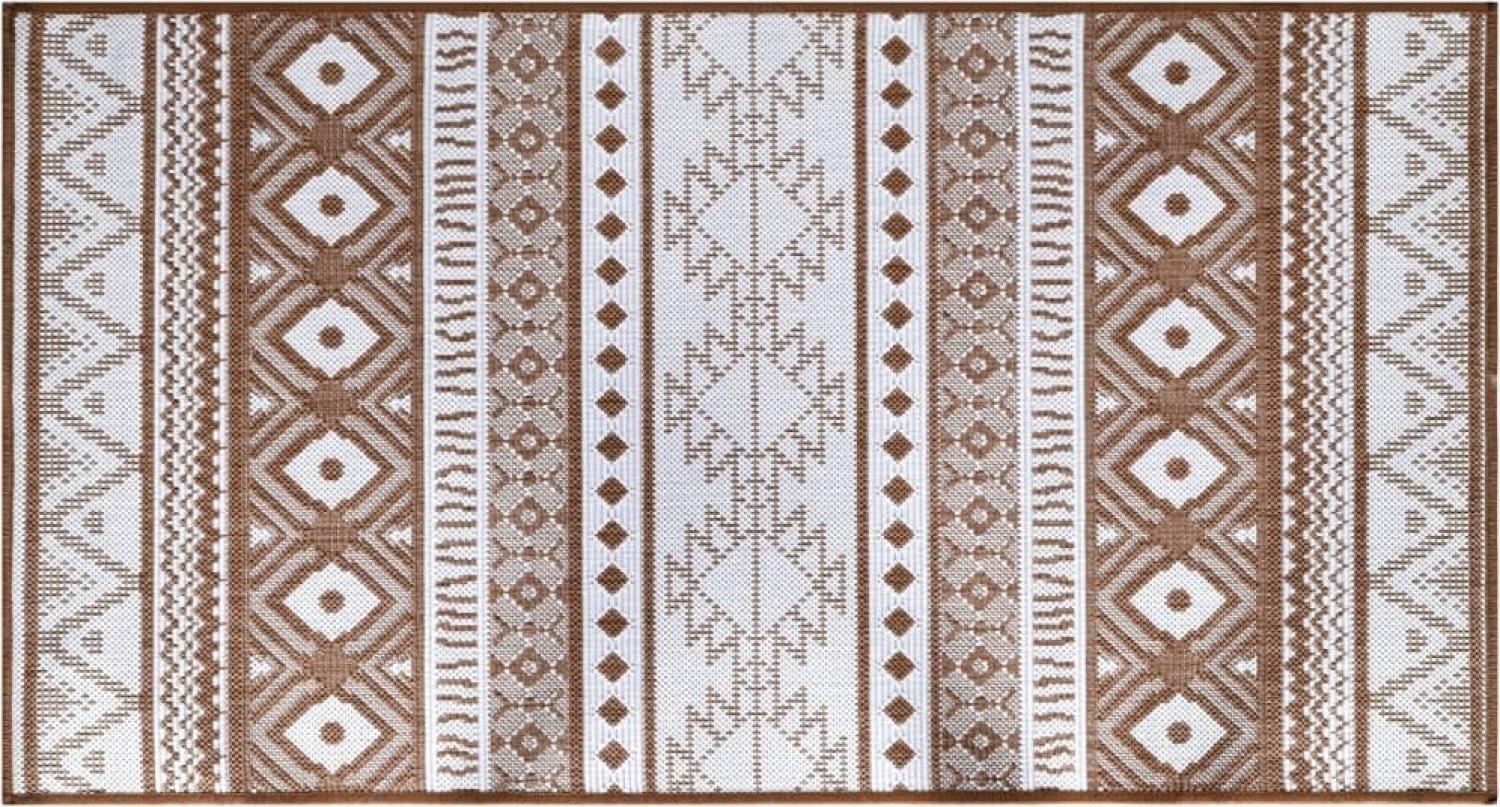 vidaXL Outdoor-Teppich Braun und Weiß 80x150 cm Beidseitig Nutzbar 364794 Bild 1