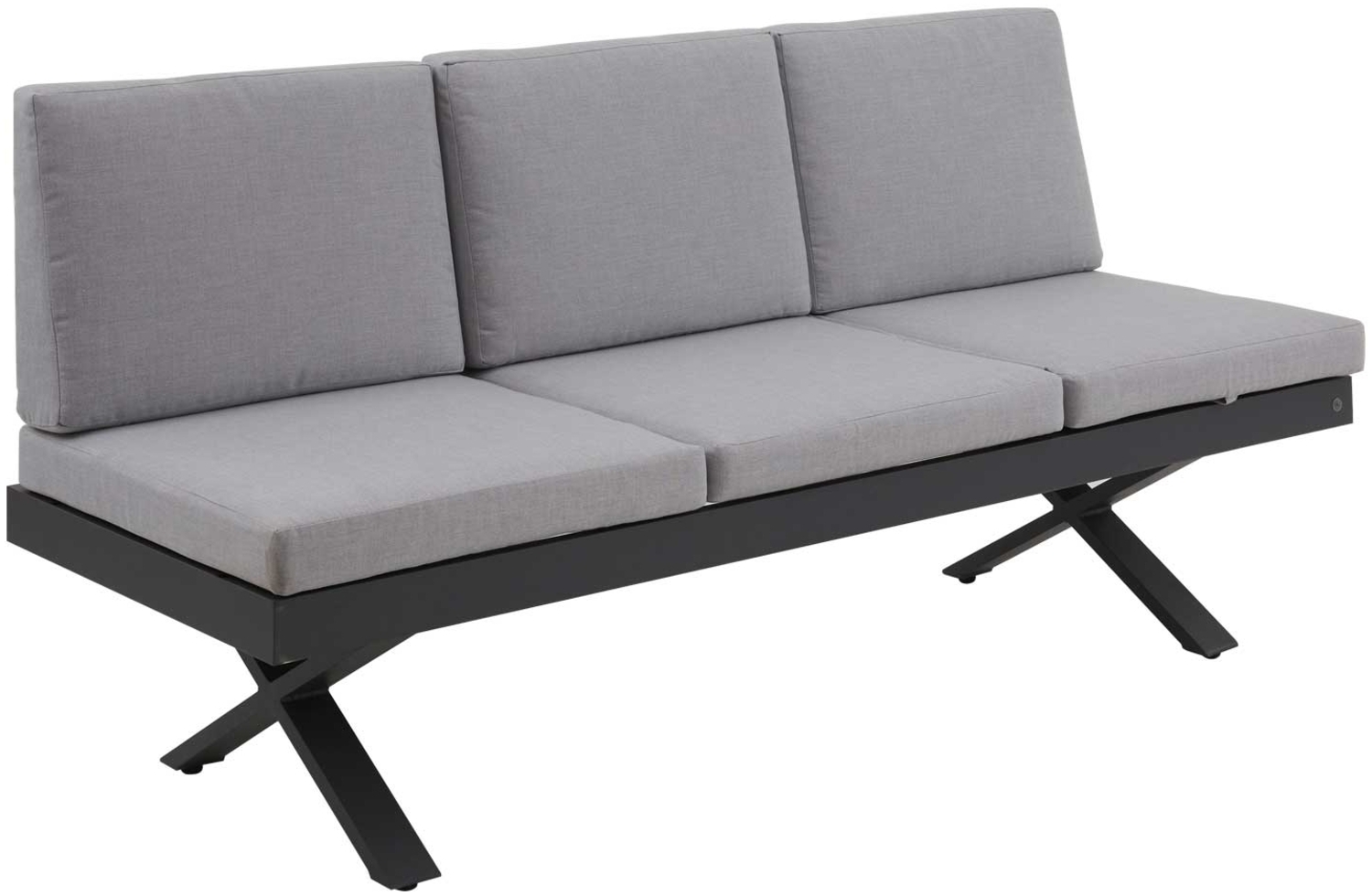 Eckbankelement 3-Sitz li. Rieke / Rieke III, Aluminium, Grau, 198 x 88 x 72 cm Bild 1