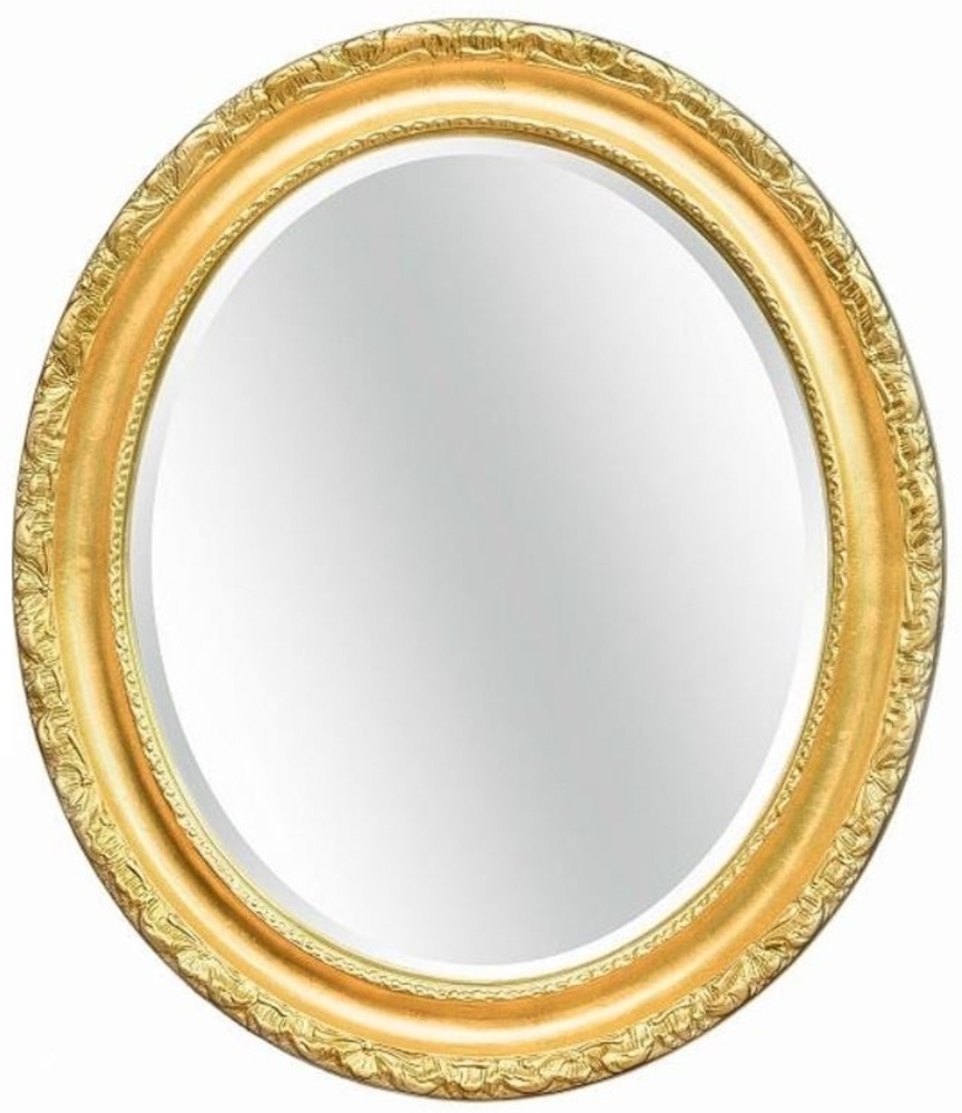 Casa Padrino Luxus Barock Spiegel Gold 54 x 6 x H. 64 cm - Ovaler Wandspiegel im Barockstil - Barock Möbel Bild 1