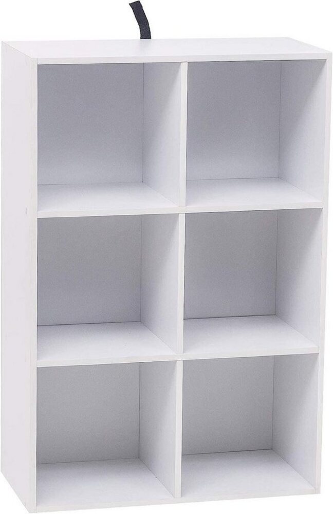 Woltu Bücherregal, 1-tlg, Würfelregal 6 Fächer aus MDF 60x30x89 cm Weiß Bild 1