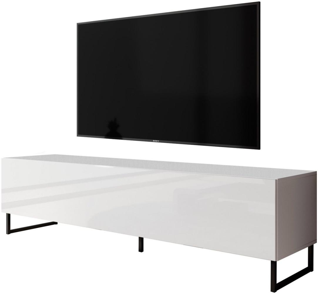 Furnix TV-Schrank Zalvo TV Lowboard Kommode 160 cm breit mit Metallfüßen 3 geschlossene Fächer, elegant & zeitlos schön Bild 1