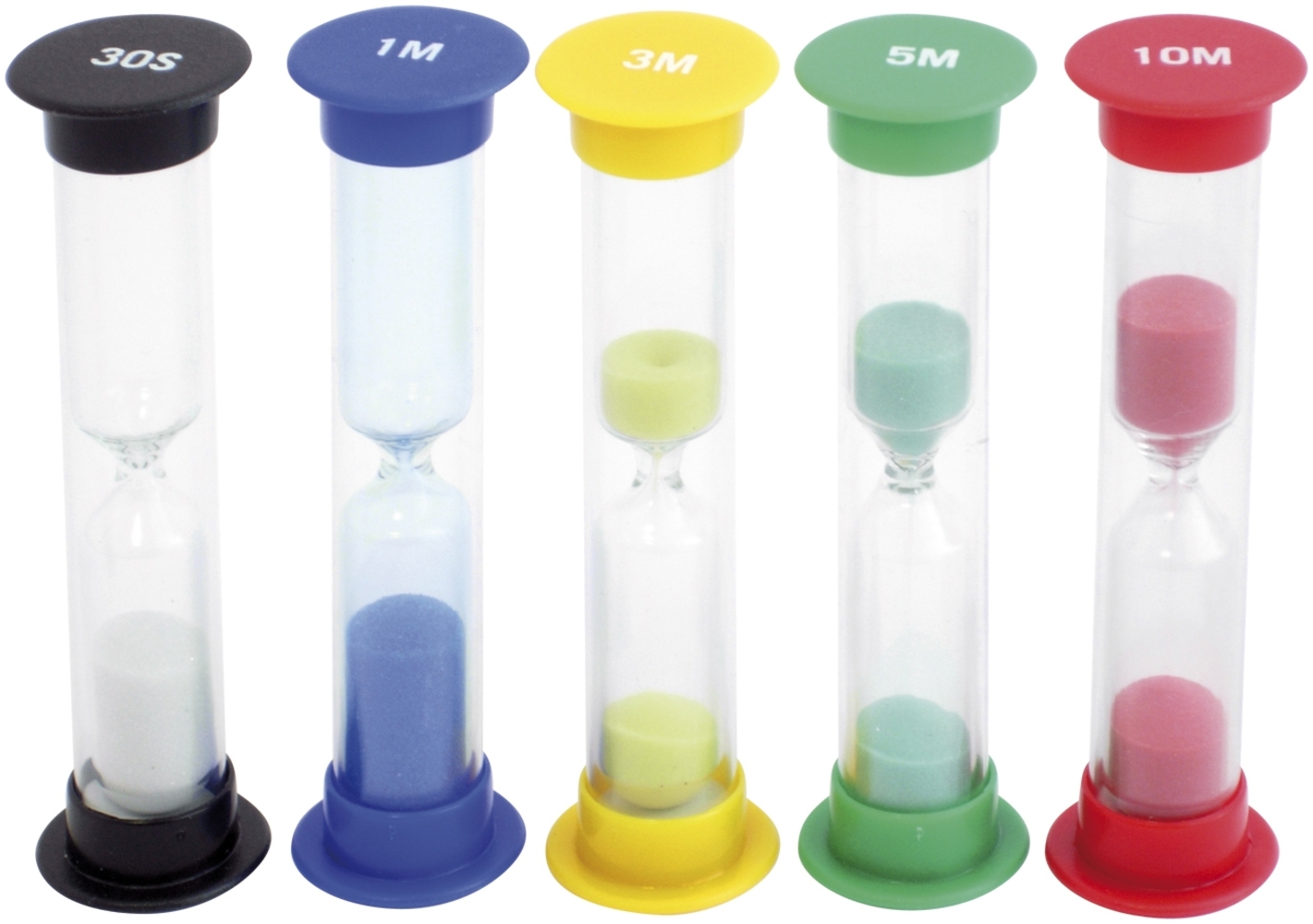 EDUPLAY 120-048 Sanduhren Set, klein 9cm hoch, mehrfarbig, 5-teilig (1 Set) Bild 1