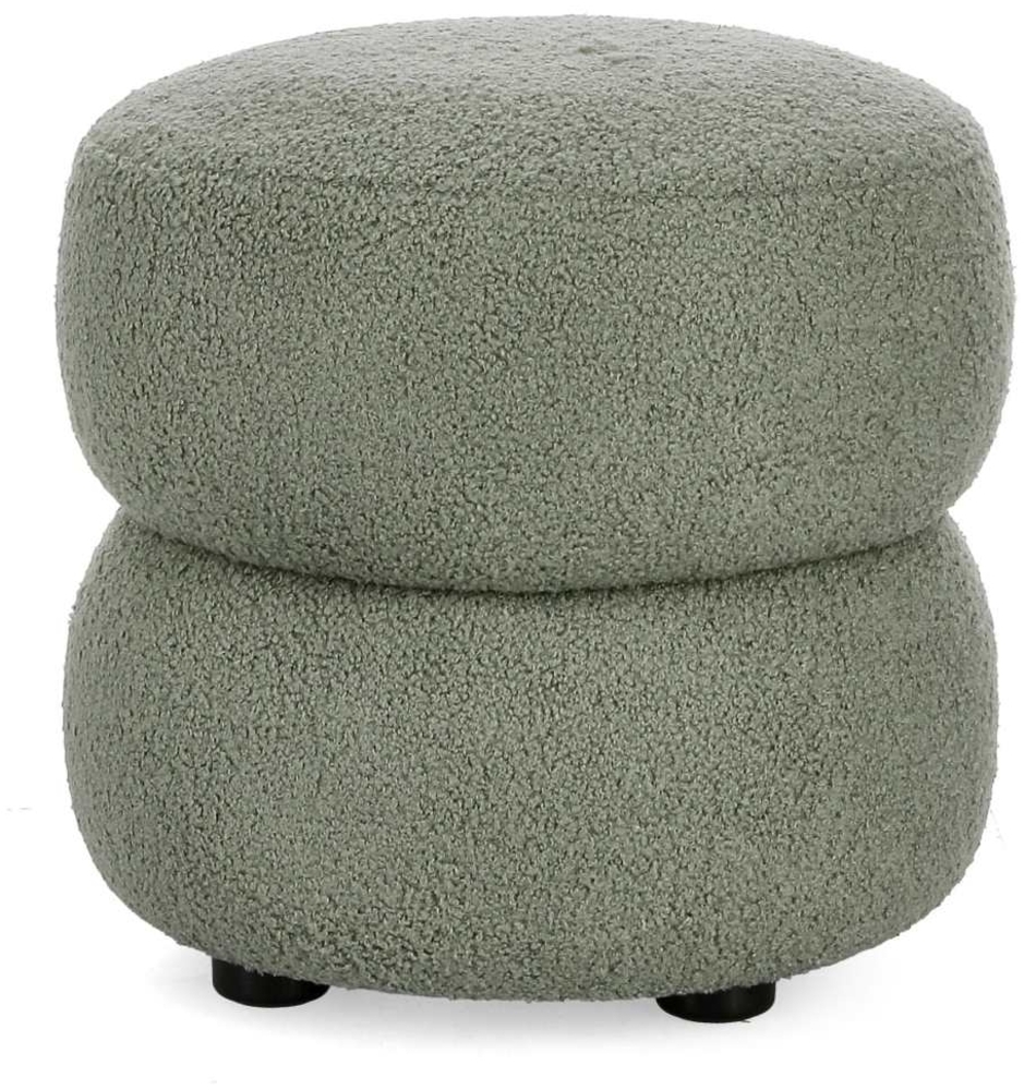 Hocker Gabby aus Boucle-Stoff, Grün, 41x41x39 cm Bild 1