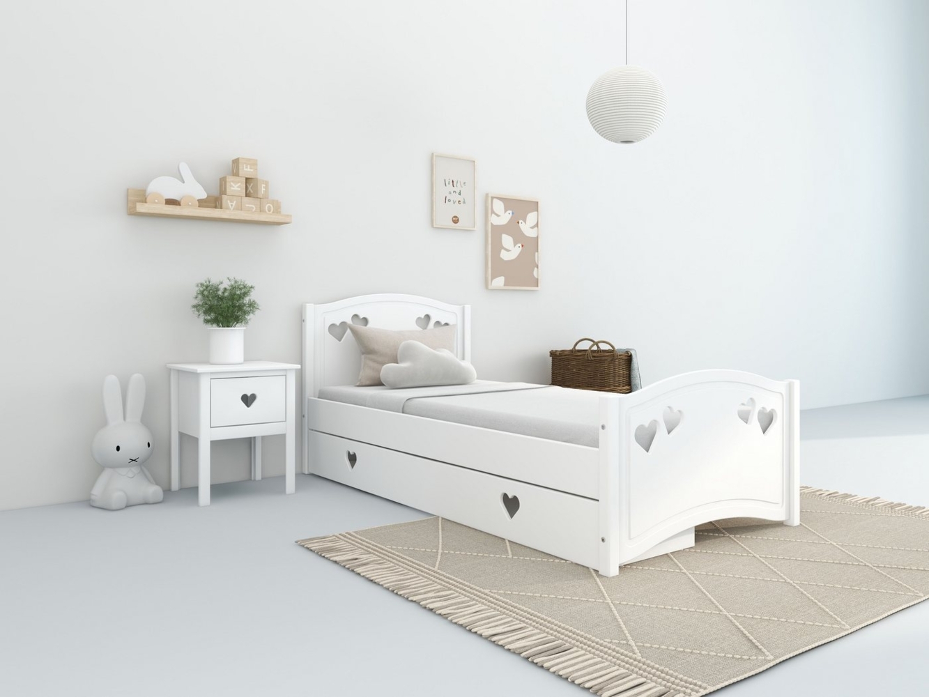 Lüttenhütt Jugendbett Beeke, OTTO's Choice, Kinderbett, mit Matratze + Schublade, (4-tlg, Komplettbett inklusive Lattenrost, Bettkasten und Matratze), FSC®-zertifiziert, viel Stauraum, bis 100 KG belastbar Bild 1