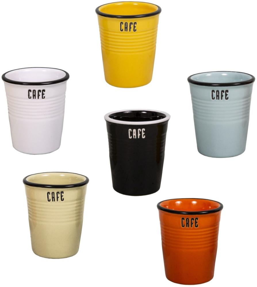 6er Set Becher Kaffeebecher Tasse Kaffeetasse CAFE 120ml Antic Line SEB16768 Bild 1