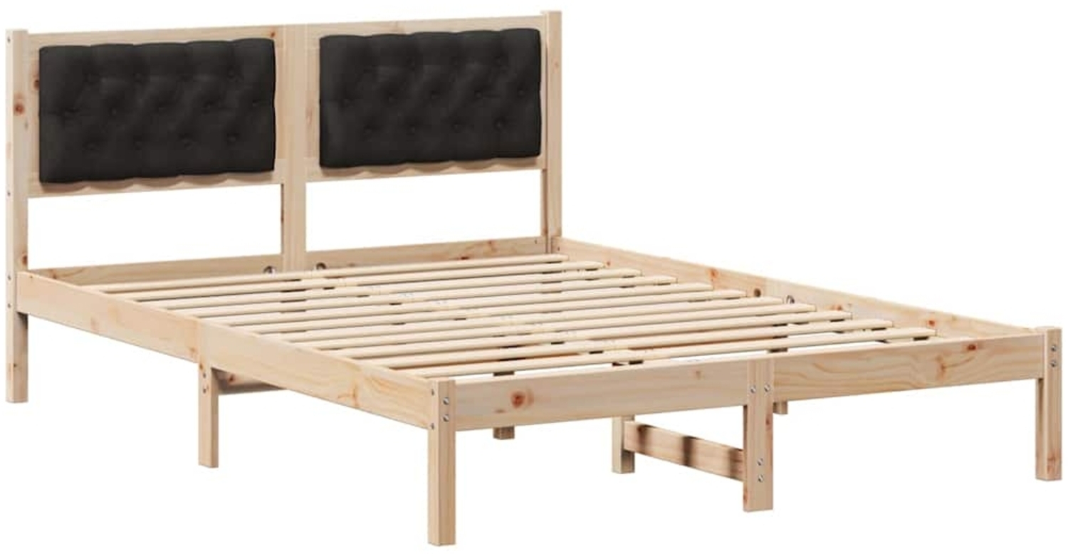 vidaXL Bettrahmen Schwarz 150 x 200 cm Massives Kiefernholz 878181 Bild 1
