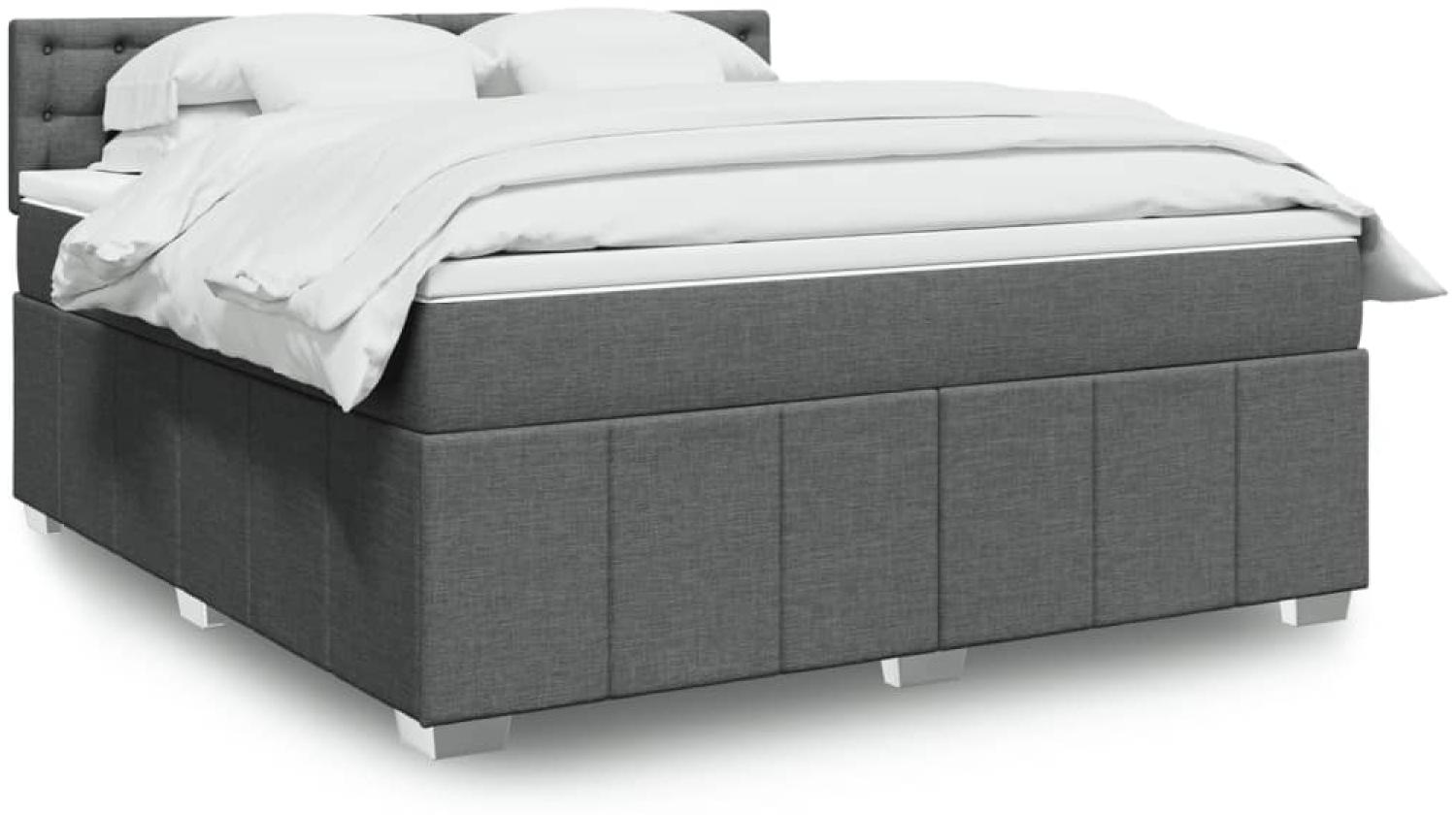 vidaXL Boxspringbett mit Matratze Dunkelgrau 180x200 cm Stoff 3289462 Bild 1