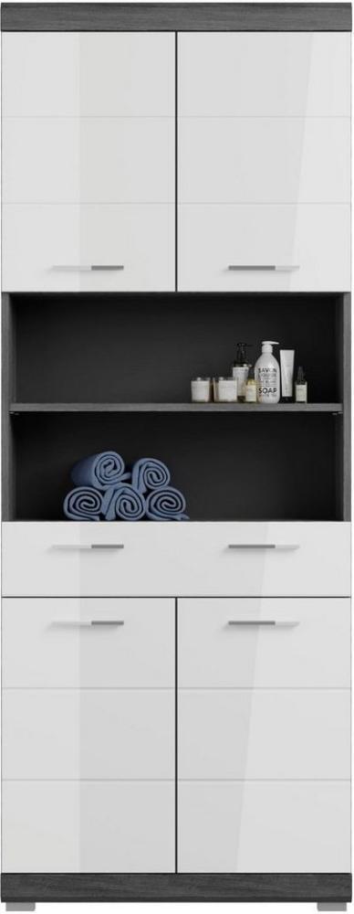 INOSIGN Hochschrank Siena Badschrank, 4 Türen, 1 Schubkasten, 2 offene Fächer, Breite 74 cm Bild 1