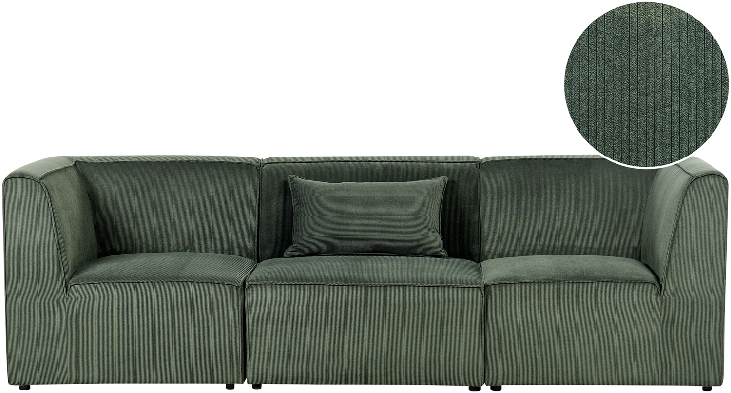 3-Sitzer Sofa Cord dunkelgrün LEMVIG Bild 1