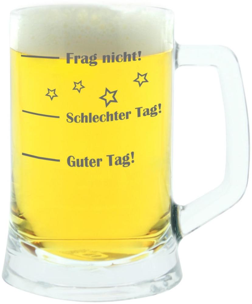 montana: Bierseidel, Guter Tag! Schlechter Tag! Frag Nicht!, Bierkrug, Geschenk Stimmungsglas mit lustiger Gravur, Mood Bier Glas, 500 ml Bild 1