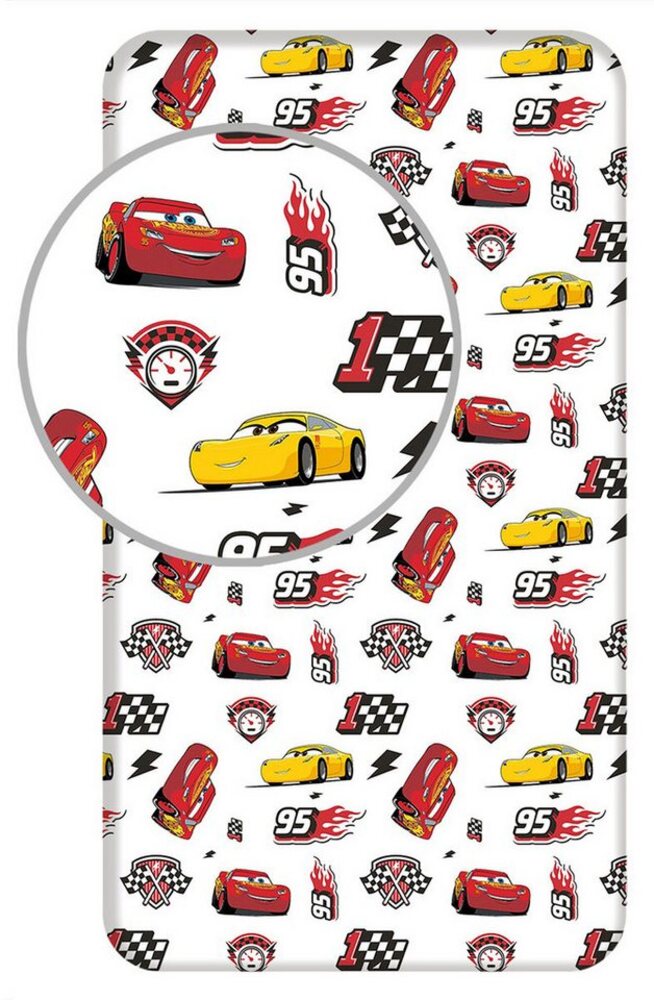 Tinisu Bettlaken Cars McQueen Spannbettlaken - 90x200 cm Bettbezug Einzelbett Bild 1