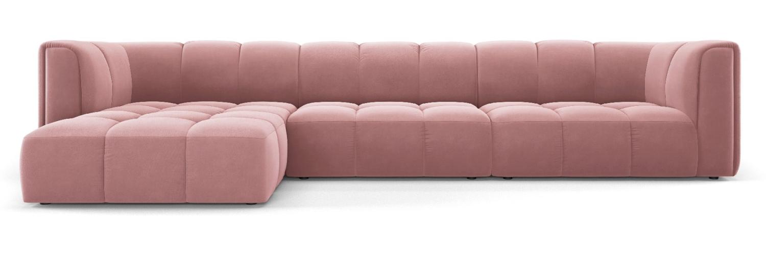 Micadoni Modulares Ecksofa Serena 5-Sitzer Samtstoff, Rosa, Links Bild 1